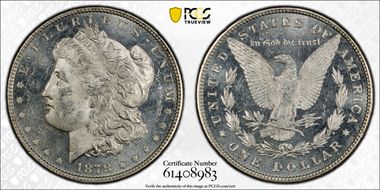 1878 8TF $1 VAM 23, Crazy Lips MS63PL