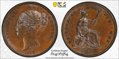 1853 1D S-3948 Ornamental trident MS62BN