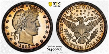 1913 25C PR66CAM