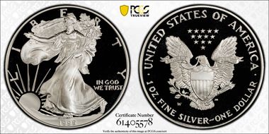 1995-W $1 Silver Eagle 10th Anniversary Set PR70DCAM