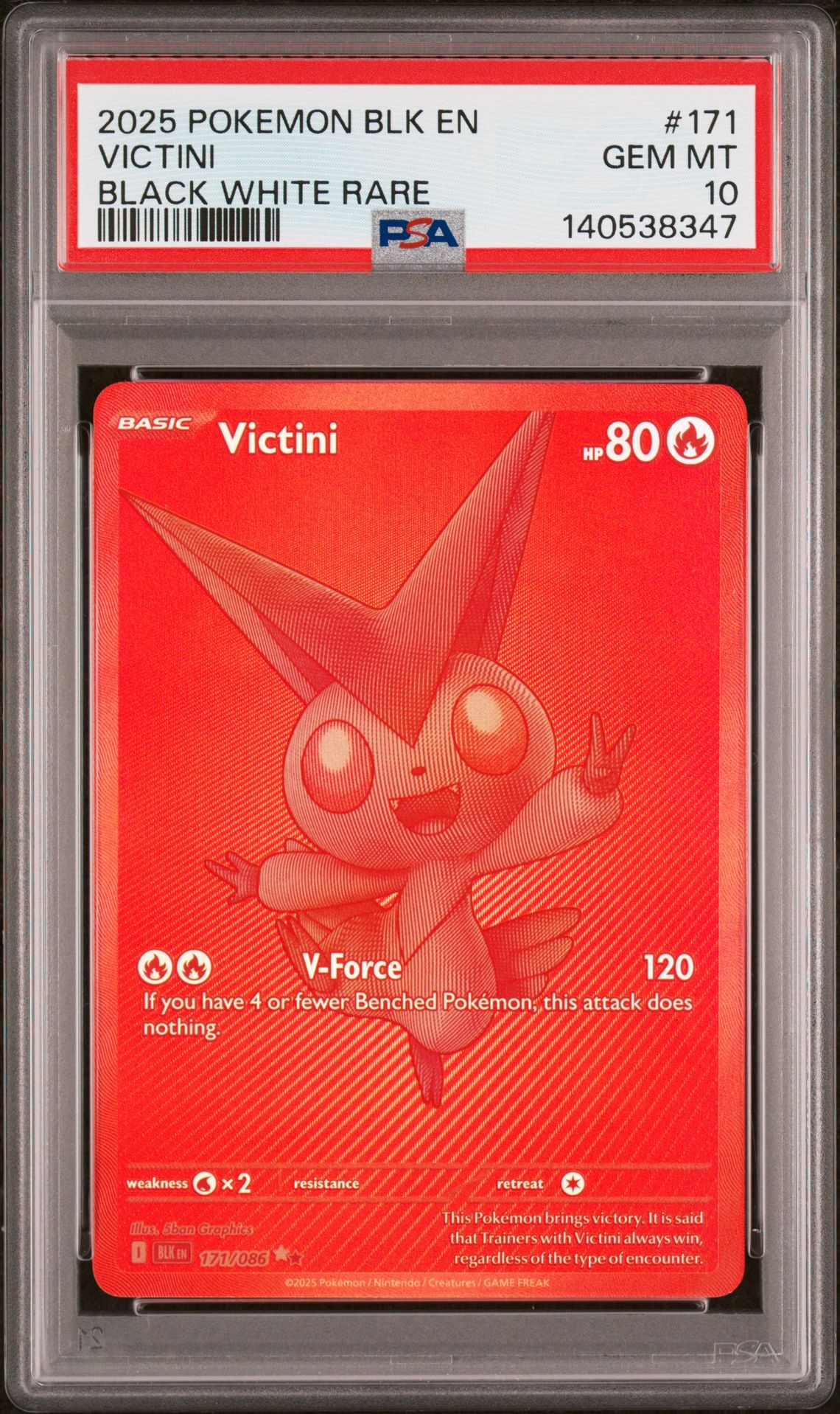 2025 Pokemon BLACK WHITE RARE #171 Victini front