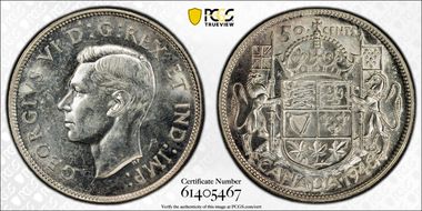 1946 50C Narrow Date MS63