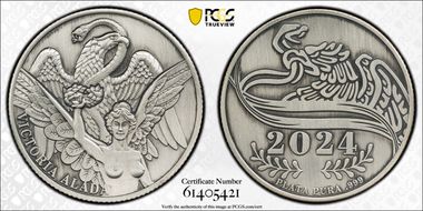 2024 Medal Victoria Alada Ag Antique Finish SP67