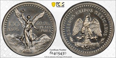 2021-G&R Medal 50 Pesos 100th Ann. Ag Antique Finish MS69
