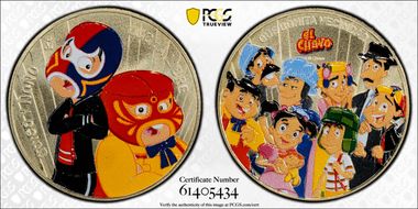 (2021)-Mo Medal Lucha Libre Colorized Coining Traditions - El Chavo MS70
