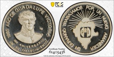 1993-LR Medal 150th Ann. Guadalupe Victoria Durango Ag MS69