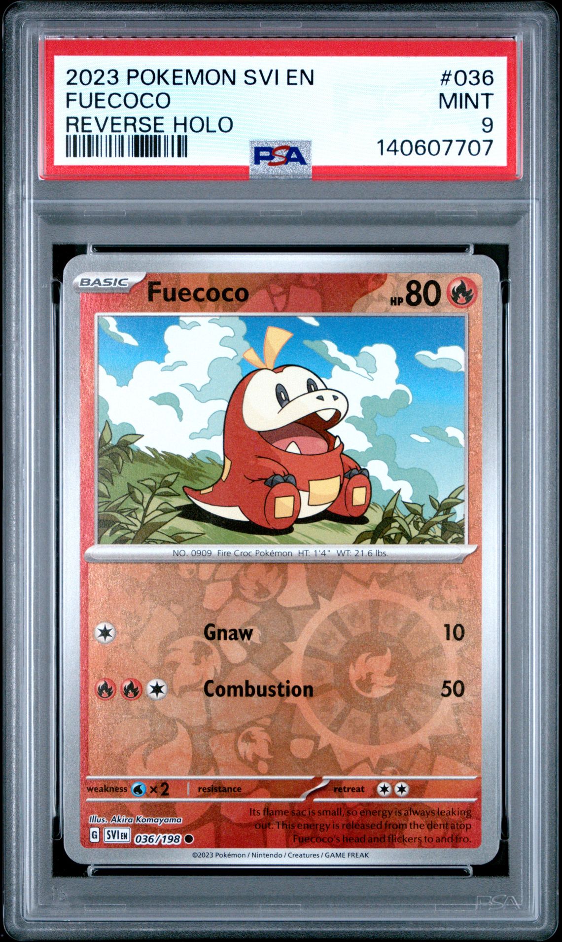 2023 Pokemon Reverse Holo #036 Fuecoco front
