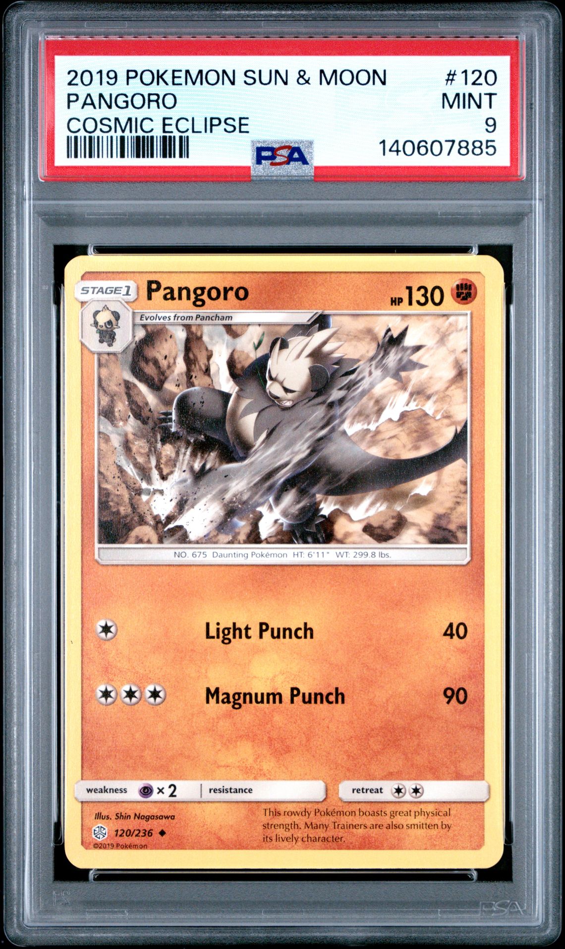 2019 Pokemon POKEMON SUN & MOON COSMIC ECLIPSE #120 Pangoro front