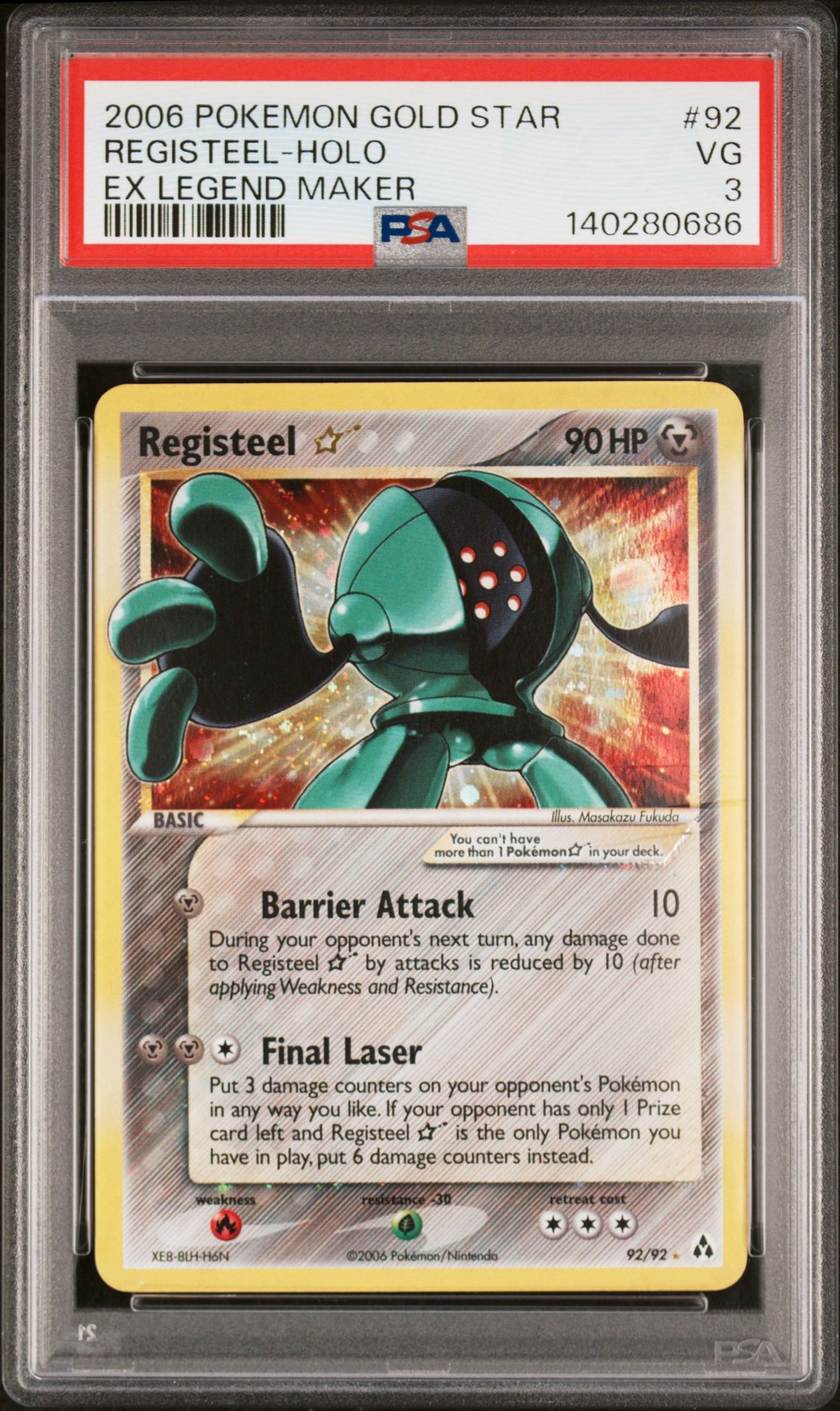 2006 Pokemon POKEMON EX LEGEND MAKER #92 Registeel-Holo front