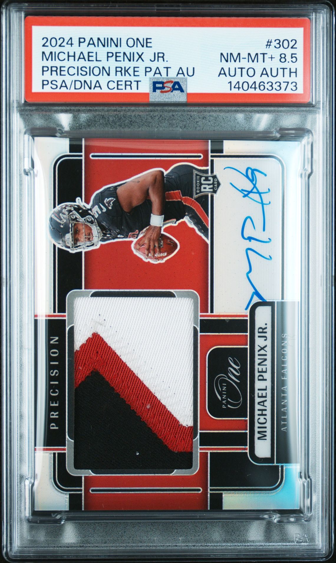 2024 Panini One Michael Penix Jr. #302 (Precision Rke Pat Au) Nm-Mt+ 8.5 front