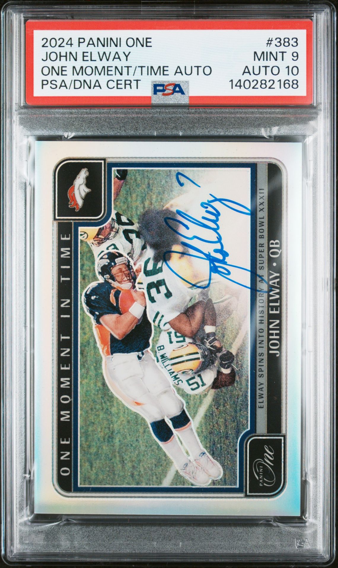 2024 Panini One John Elway #383 (One Moment/Time Auto) Mint 9 front