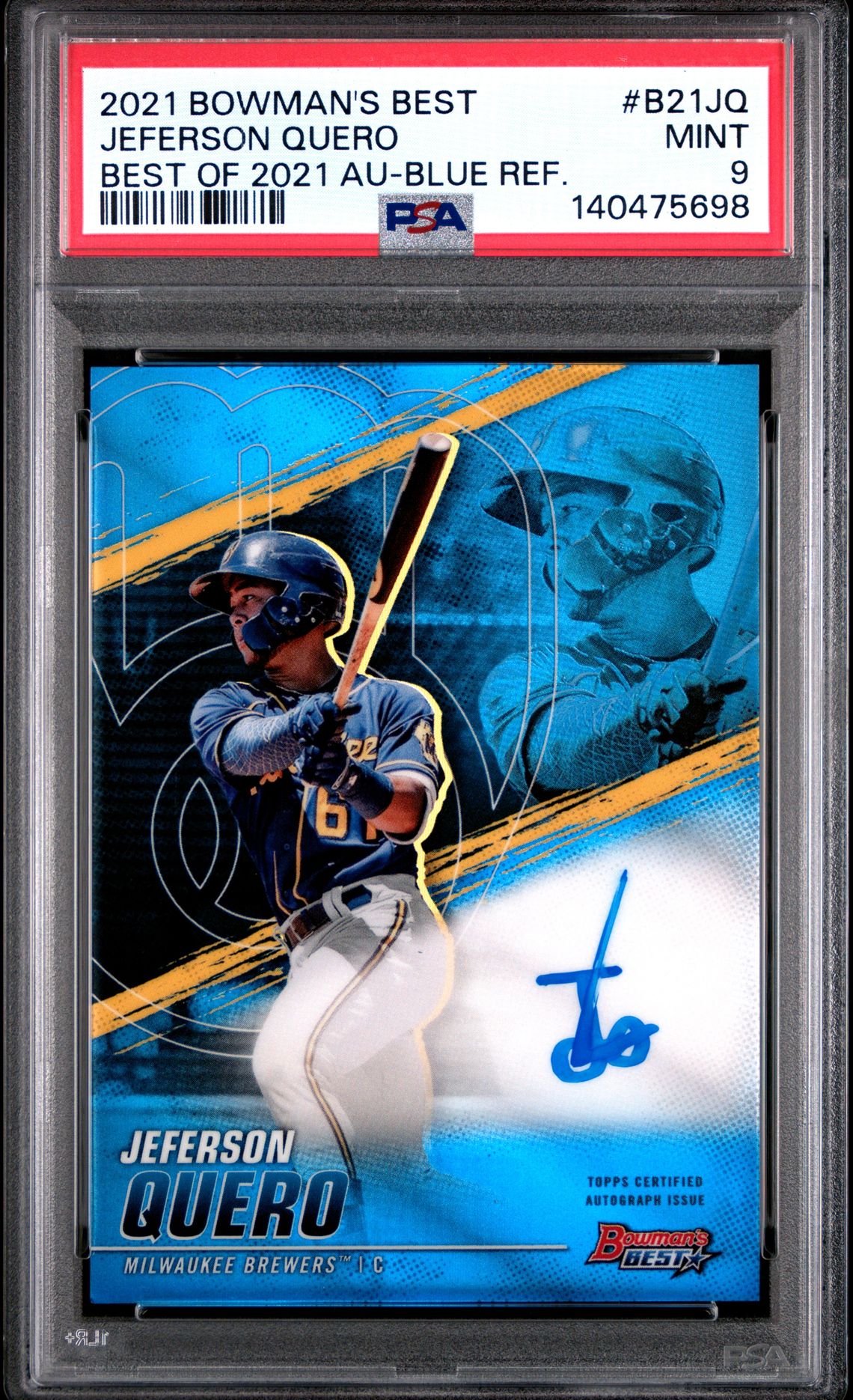 2021 Bowman's Best Best Of 2021 Autographs Jeferson Quero #B21Jq (Best Of 2021 Au-Blue Ref.) Mint 9 front