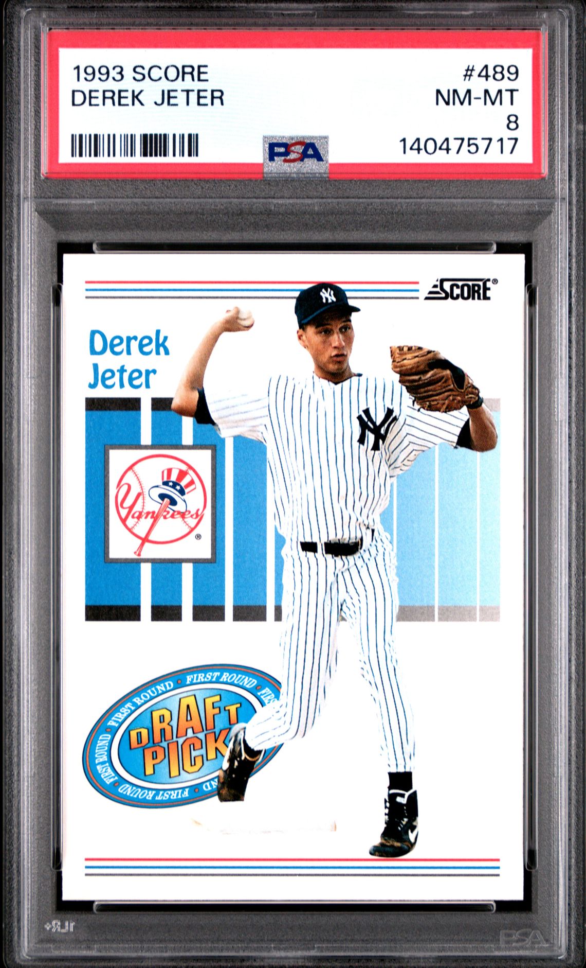 1993 Score Derek Jeter #489 Nm-Mt 8 front