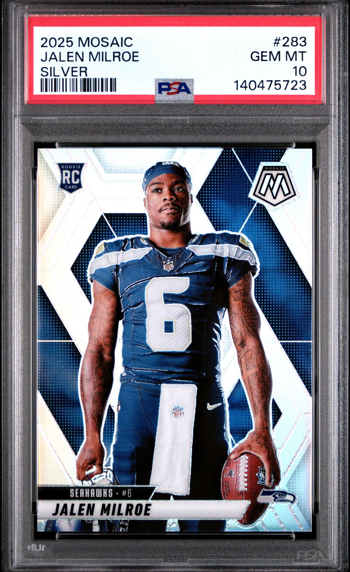 2025 Panini Mosaic Jalen Milroe #283 (Silver) Gem Mt 10 front