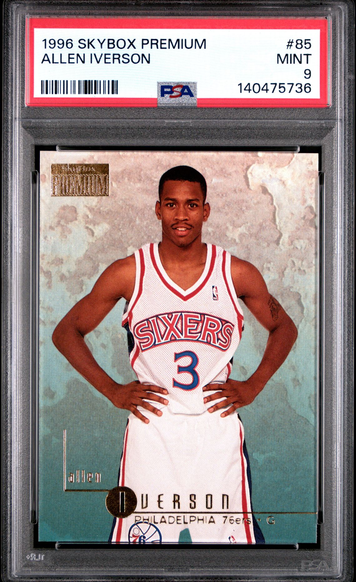 1996 Skybox Premium Allen Iverson #85 Mint 9 front
