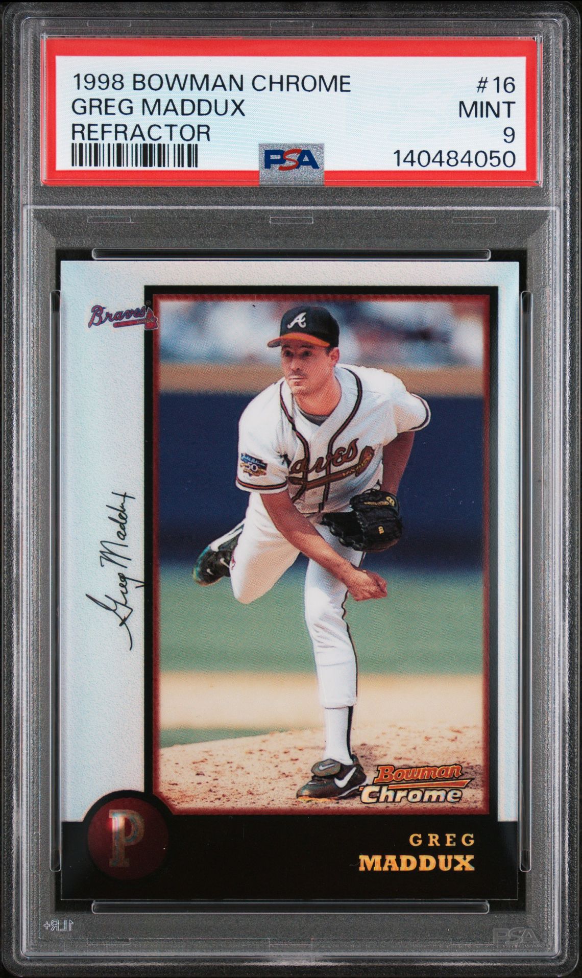 1998 Bowman BOWMAN CHROME REFRACTOR #16 Greg Maddux front