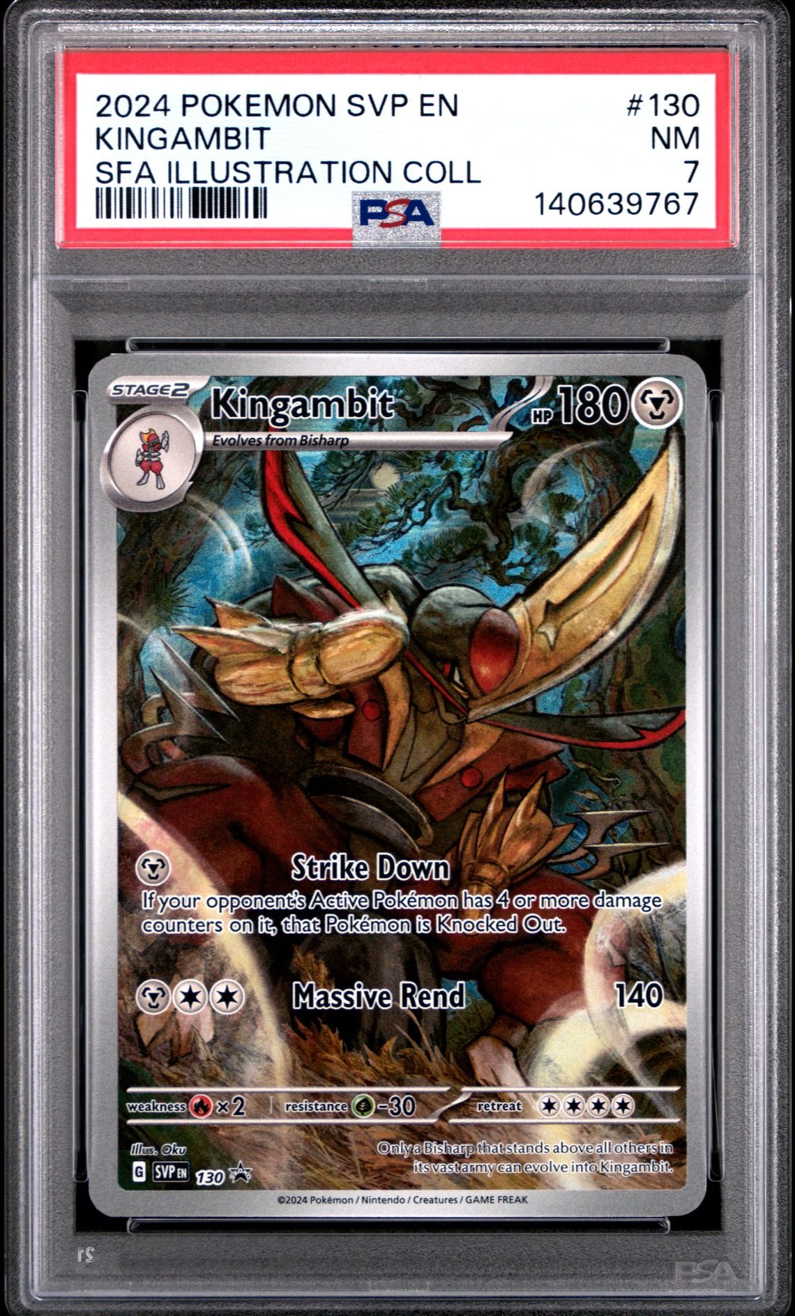 2024 Pokemon POKEMON SVP EN-SV BLACK STAR PROMO SFA ILLUSTRATION COLL #130 Kingambit front