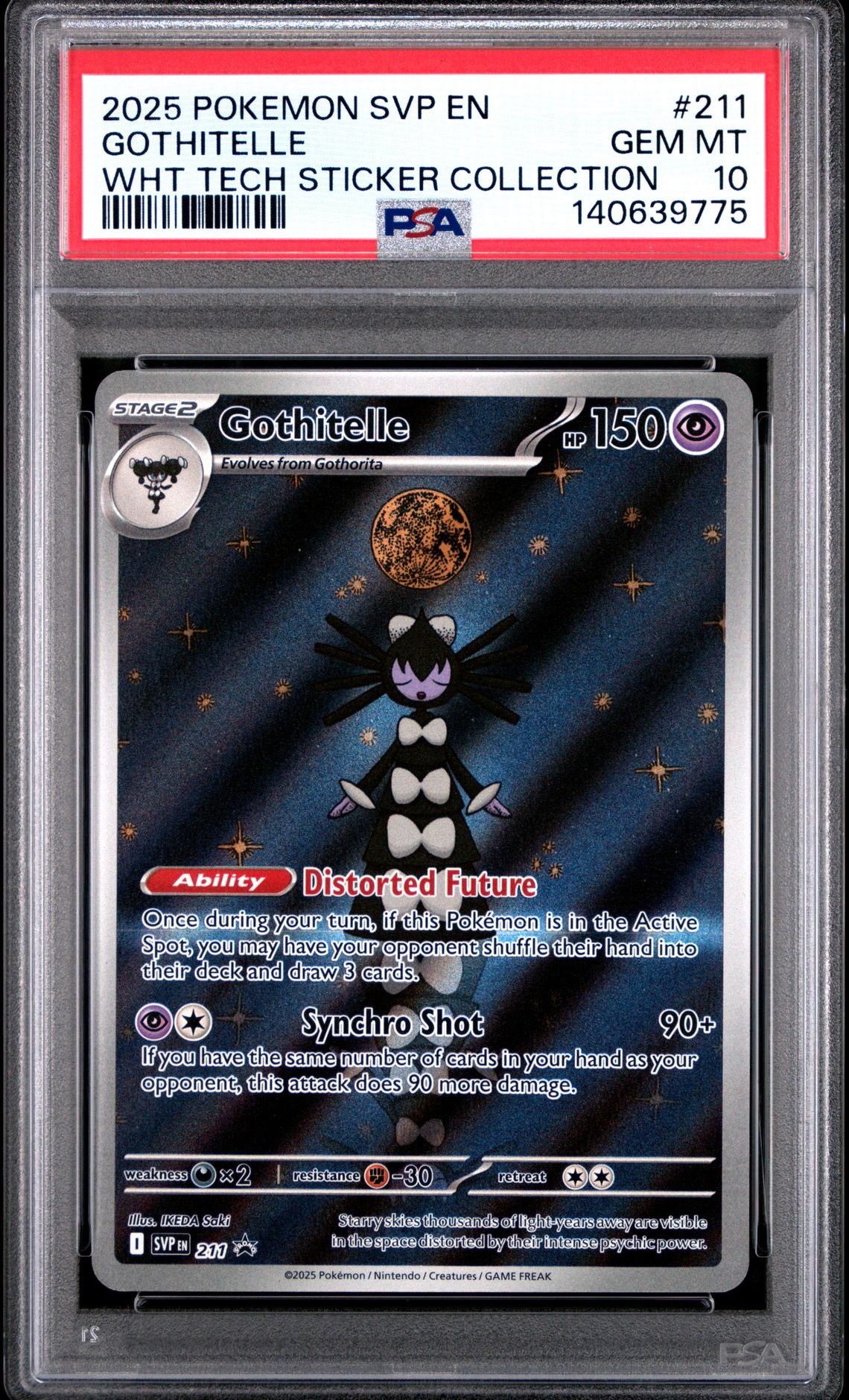 2025 Pokemon POKEMON SVP EN-SV BLACK STAR PROMO WHT TECH STICKER COLLECTION #211 Gothitelle front