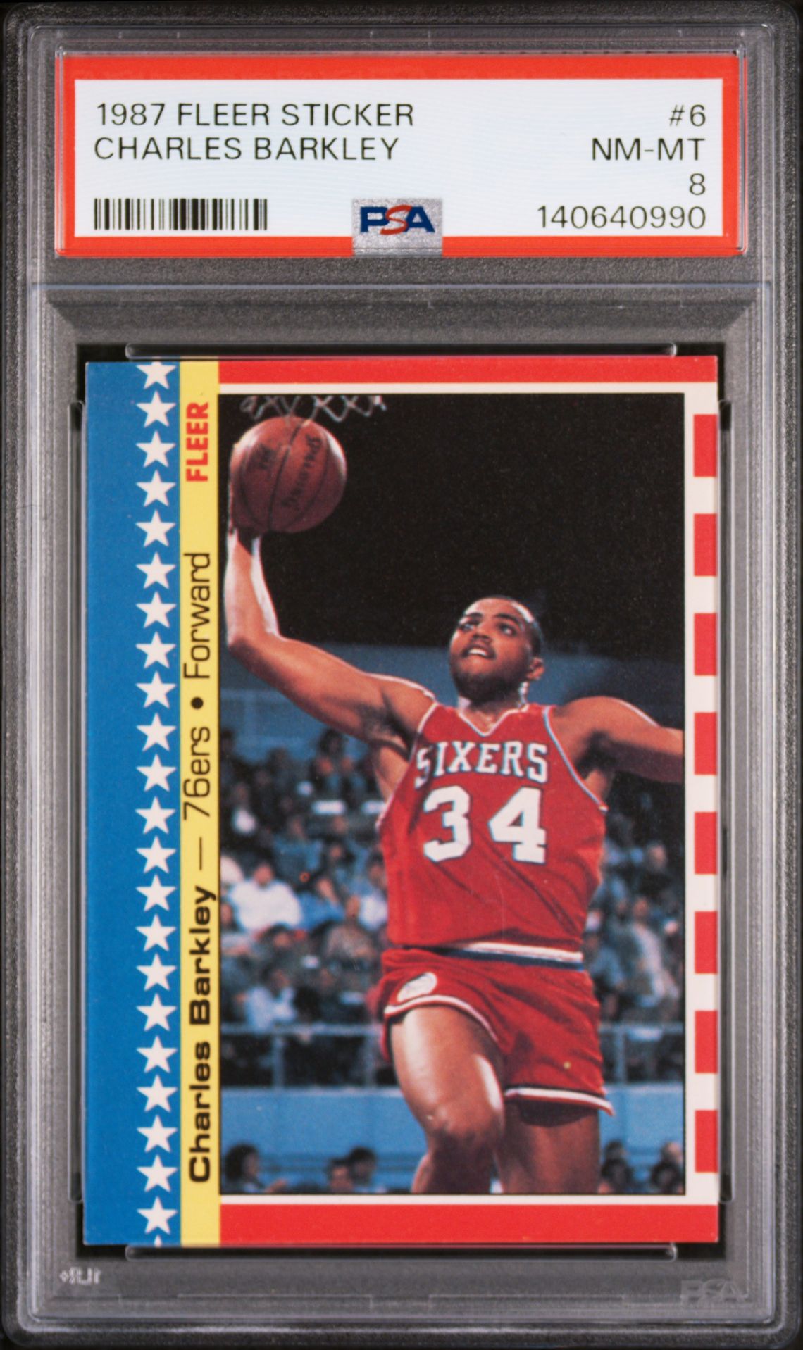 1987 Fleer FLEER STICKER #6 Charles Barkley front