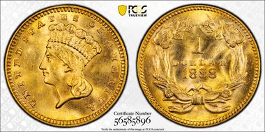 1888 G$1 MS66