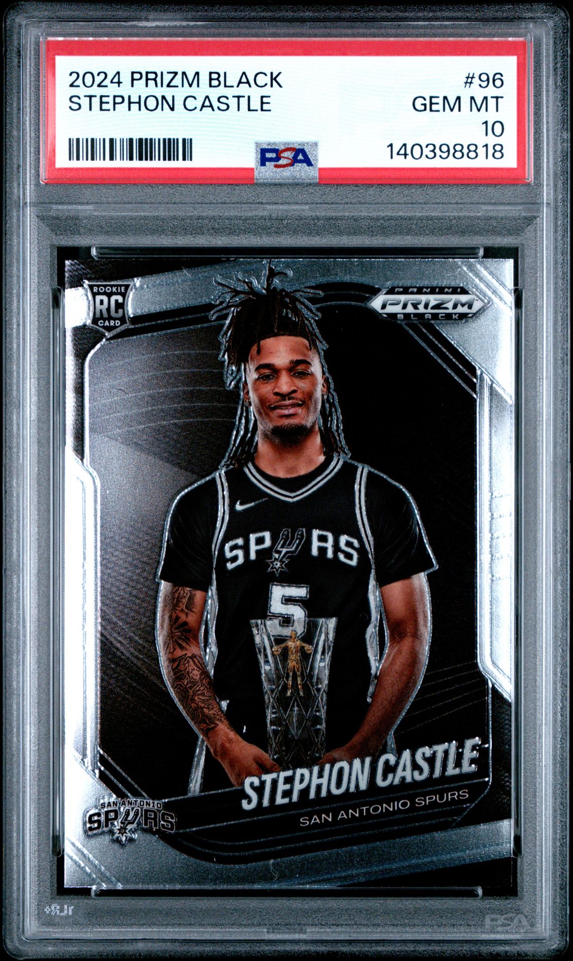 2024 Panini PANINI PRIZM BLACK WHITE PRIZM #96 Stephon Castle front