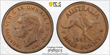 1943(m) 1/2D MS63BN