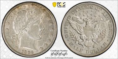 1892-O 50C AU55