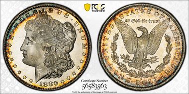 1880/9-S $1 VAM 11, 0/9 Overdate MS67