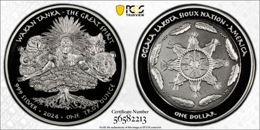 2024 $1 Wakan Tanka Great Spirit Ag Ogala Lakota PR70DCAM
