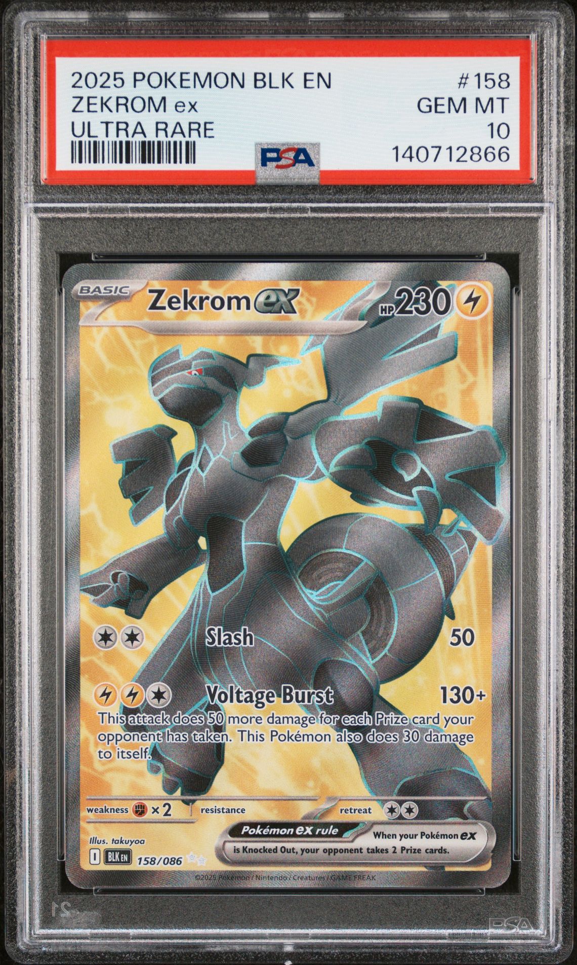 2025 Pokemon POKEMON BLK EN-BLACK BOLT ULTRA RARE #158 Zekrom Ex front