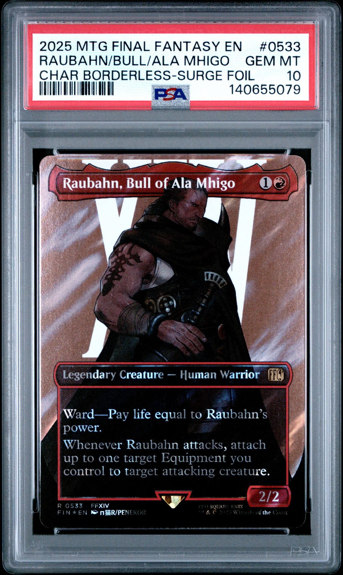 2025 MTG MAGIC THE GATHERING FINAL FANTASY CHAR BORDERLESS-SURGE FOIL #0533 Raubahn/Bull/Ala Mhigo front