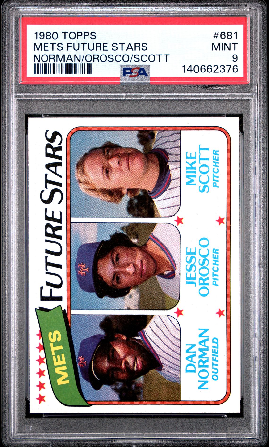 1980 Topps TOPPS NORMAN/OROSCO/SCOTT #681 Mets Future Stars front