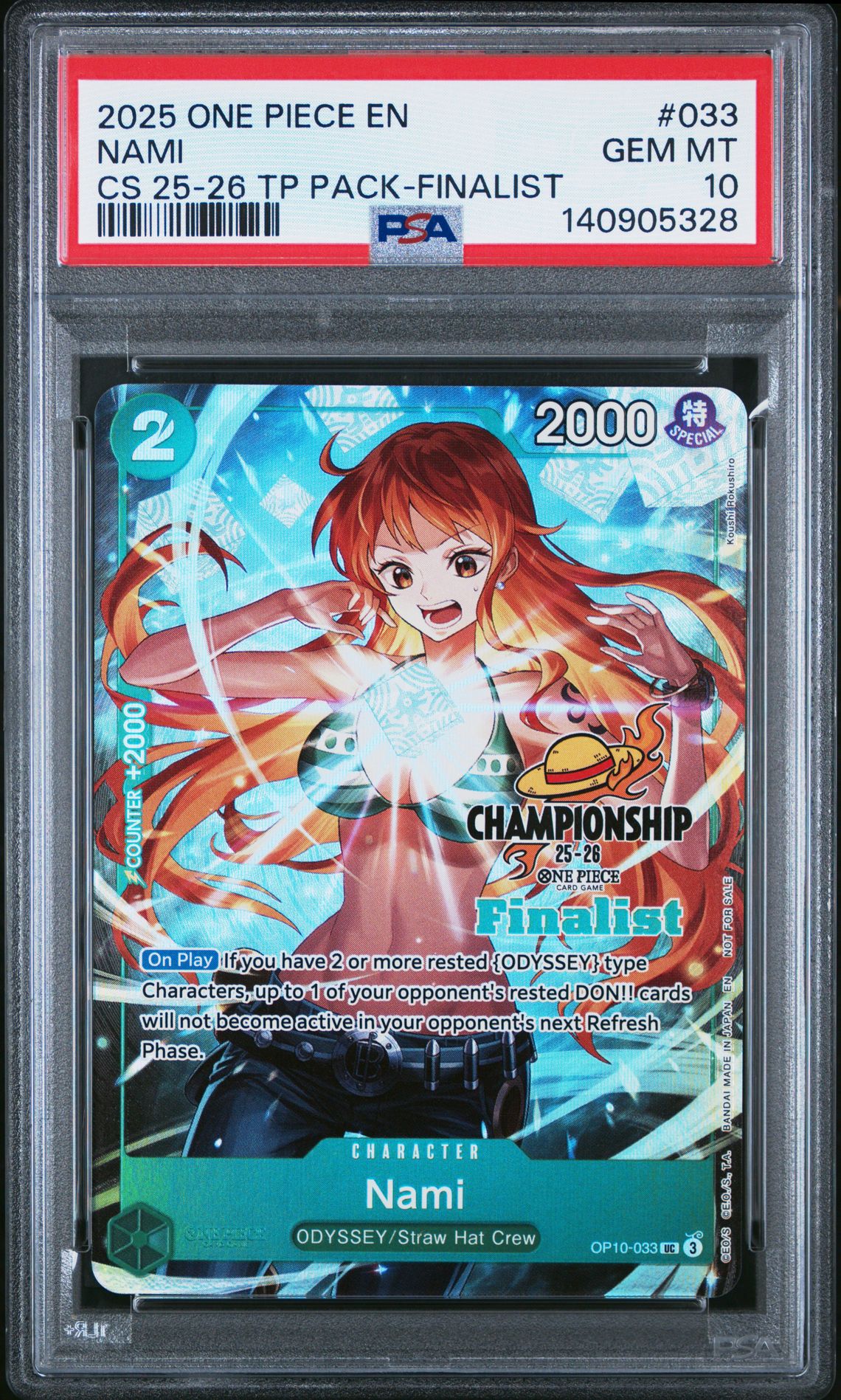 2025 One Piece ONE PIECE CHAMPIONSHIP 25-26 TOP PLAYER PACK SAIKYO JUMP-MAY SP PACK #033 Nami front