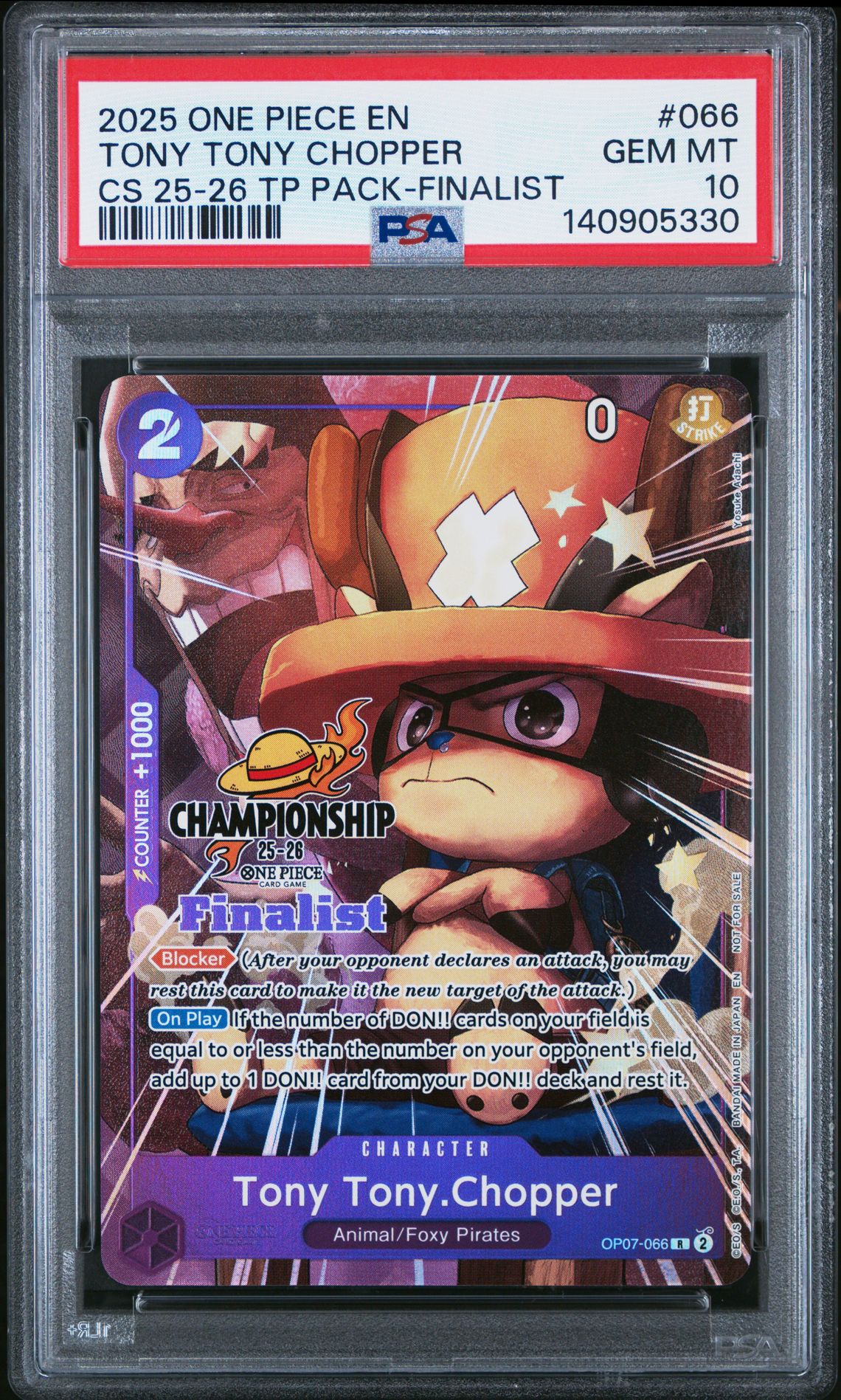 2025 One Piece One Piece Championship 25-26 Top Player Pack #066 Tony Tony Chopper front