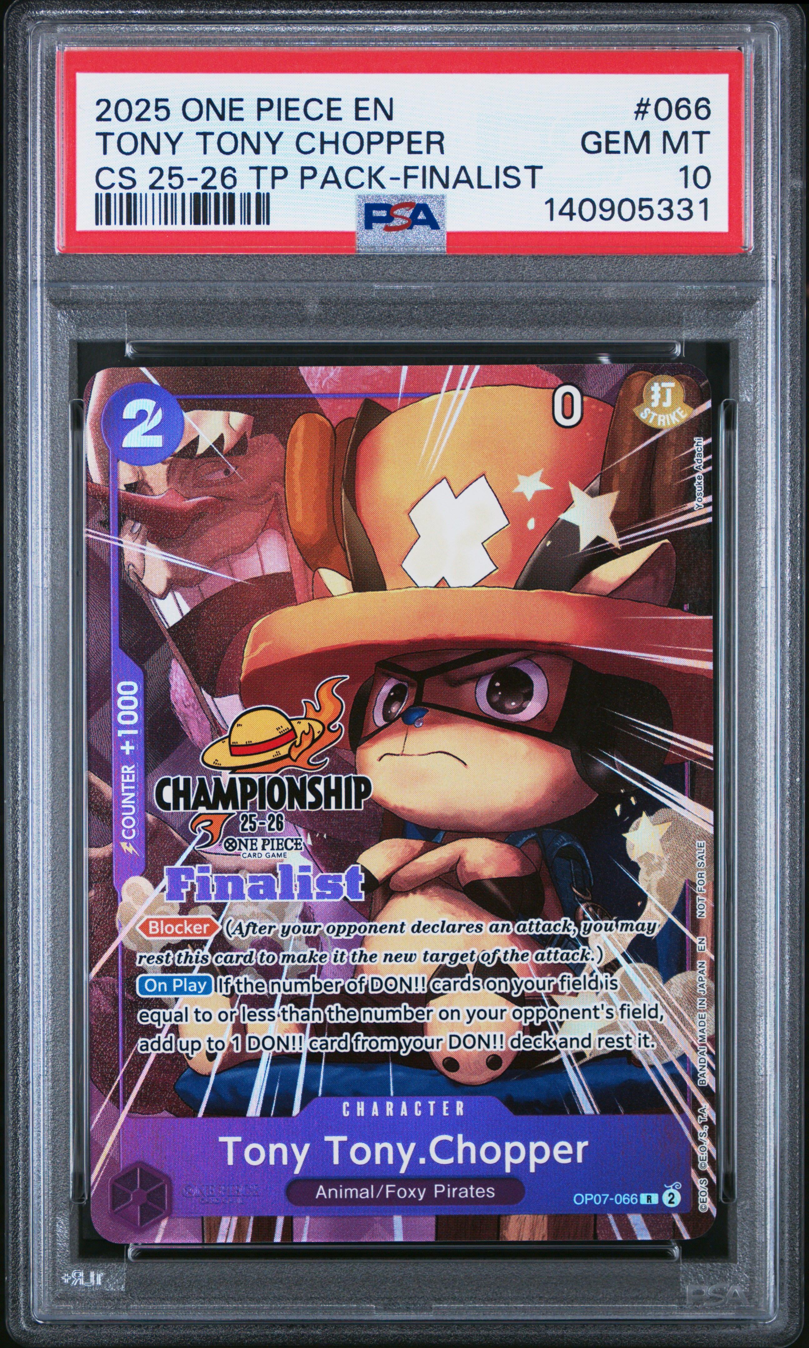 mcsnipeoptcg's 2025 One Piece Championship 25-26 Top Player Pack Tony Tony  Chopper Cs 25-26 Tp Pack-Finalist #066 PSA 10 | Card Ladder