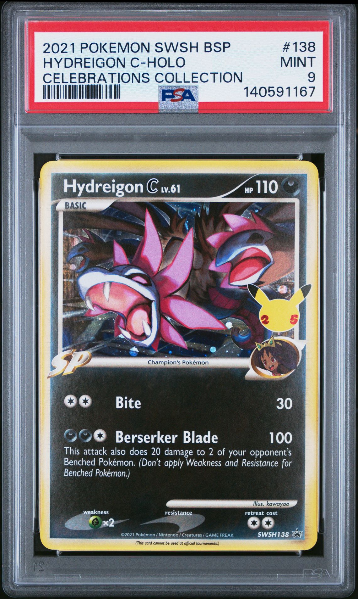 2021 Pokemon POKEMON SWSH BLACK STAR PROMO CELEBRATIONS COLLECTION #138 Hydreigon C-Holo front