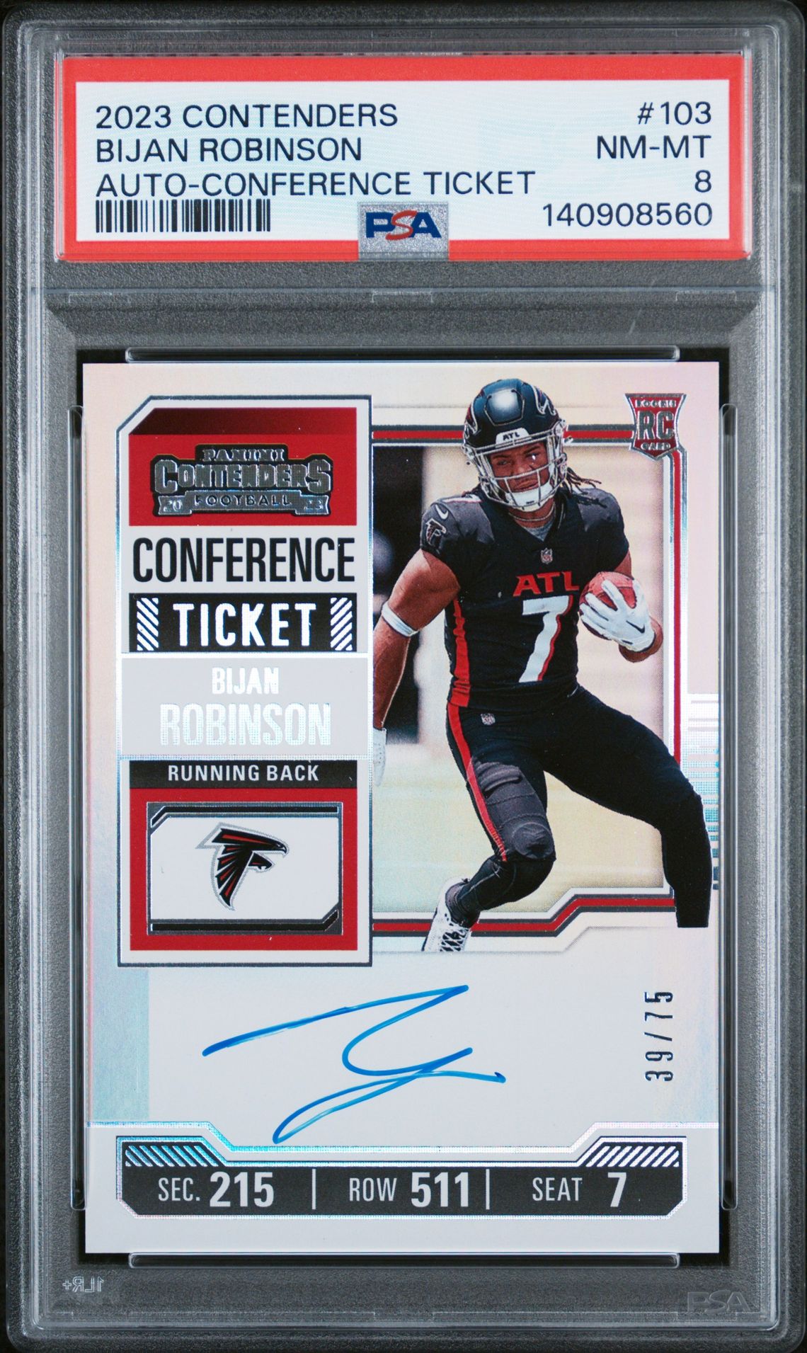 2023 Panini PANINI CONTENDERS AUTO-CONFERENCE TICKET #103 Bijan Robinson front
