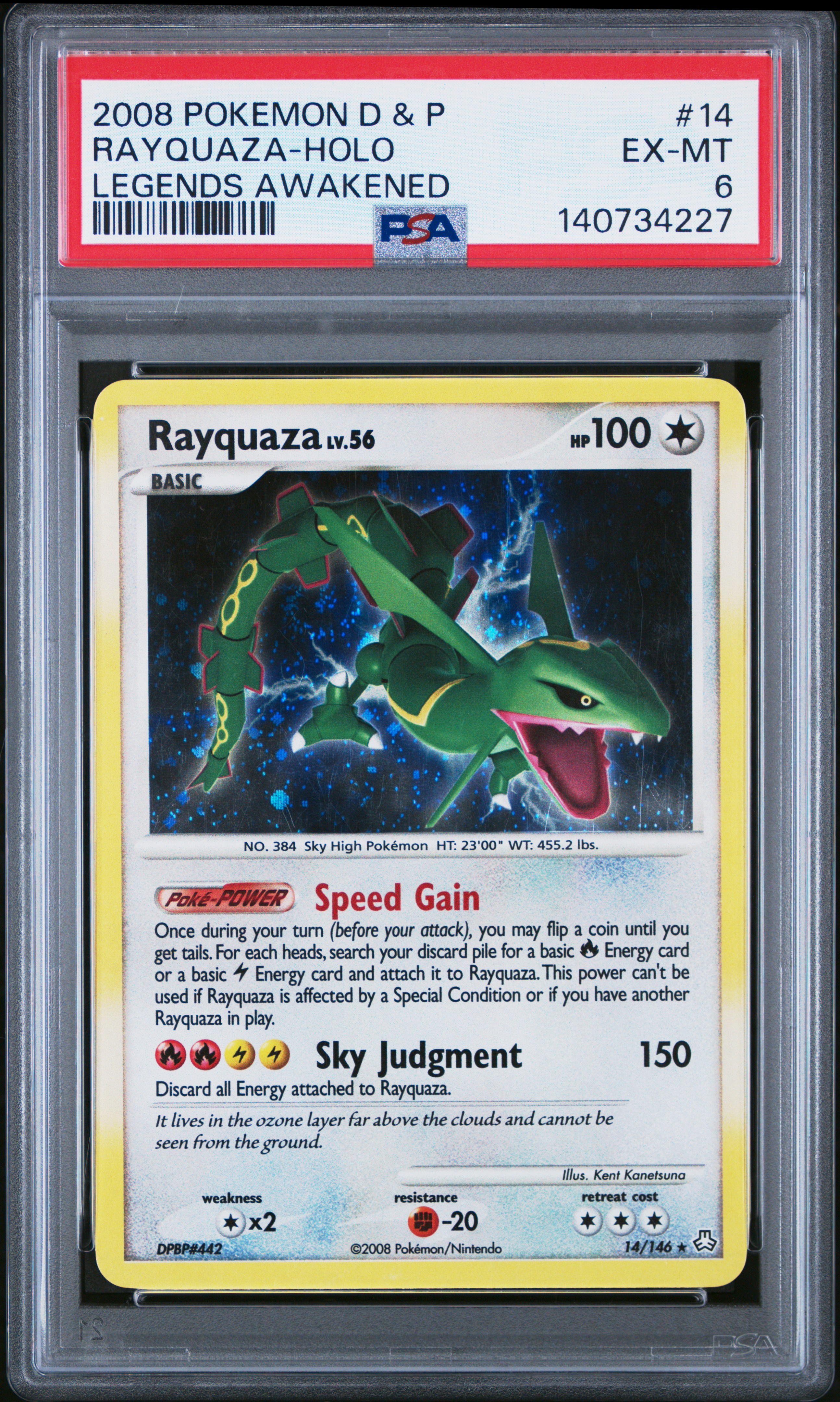2008 #14 Rayquaza-Holo PSA 6 Diamond & Pearl Legends Awakened Pokemon