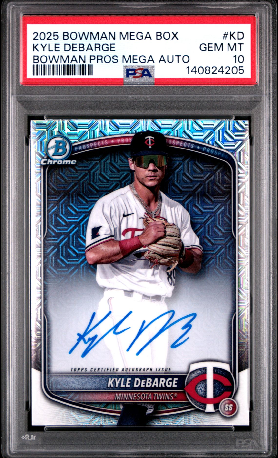 2025 Bowman Mega Box Bowman Prospect Mega Autographs Kyle Debarge #Kd Gem Mt 10 front