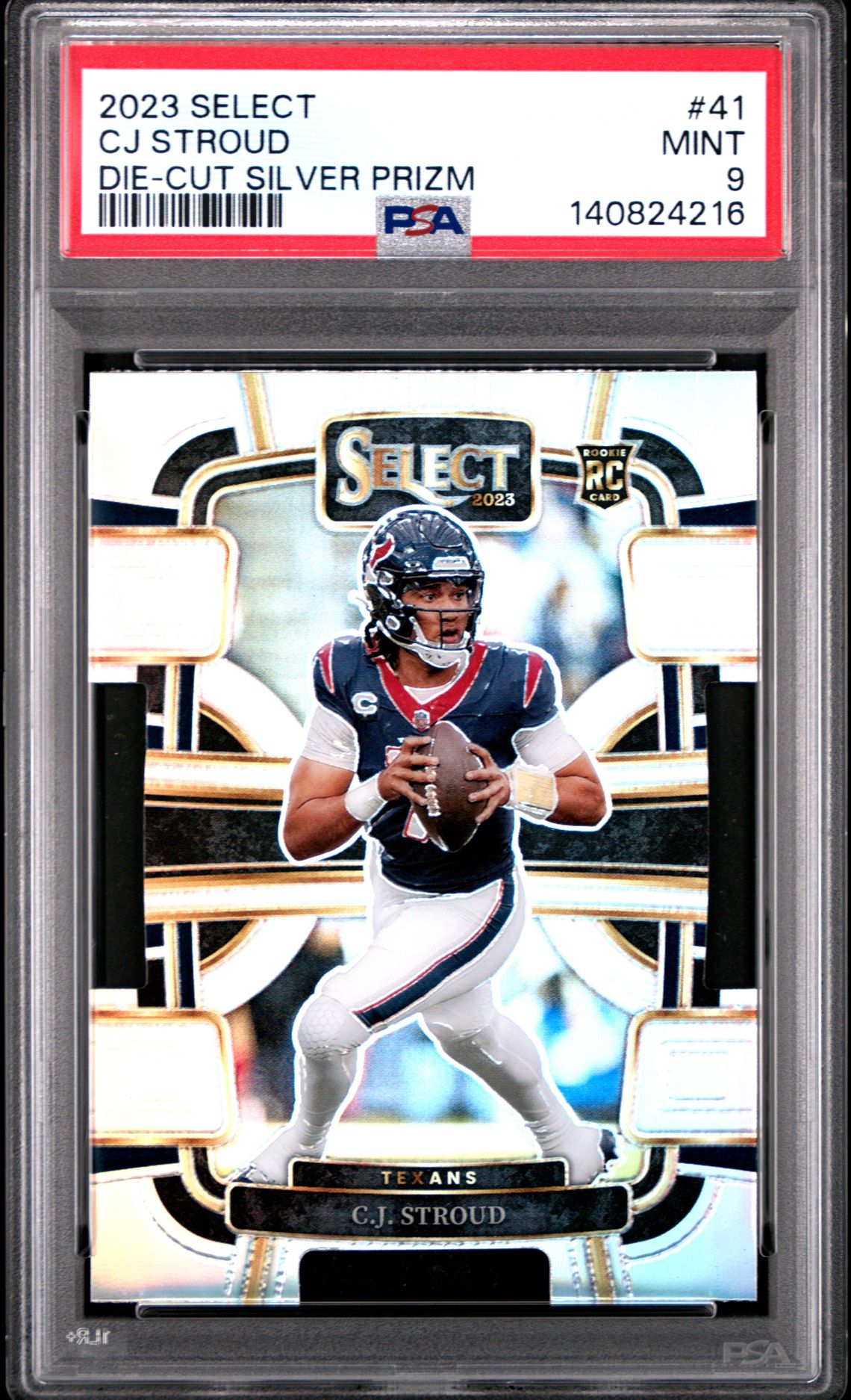 2023 Panini Select Cj Stroud #41 (Die-Cut Silver Prizm) Mint 9 front