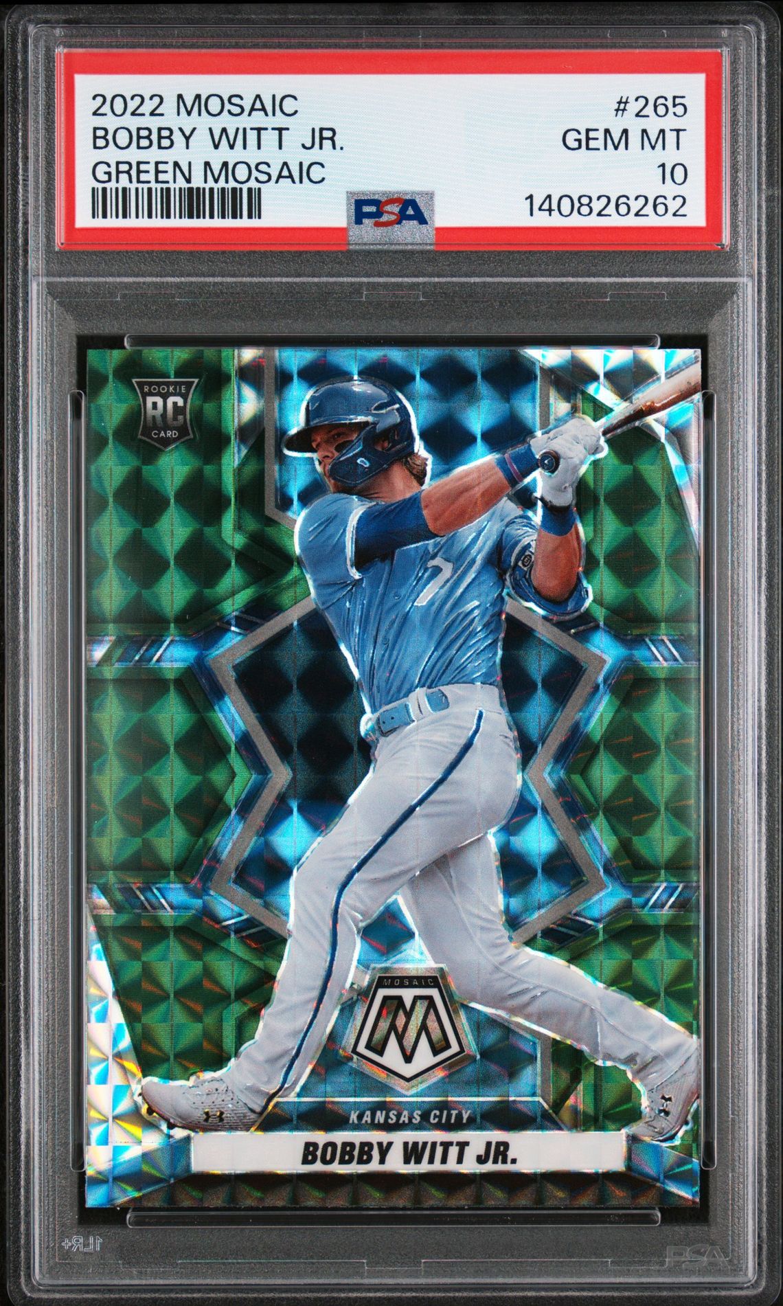 2022 Panini PANINI MOSAIC GREEN MOSAIC #265 Bobby Witt Jr. front