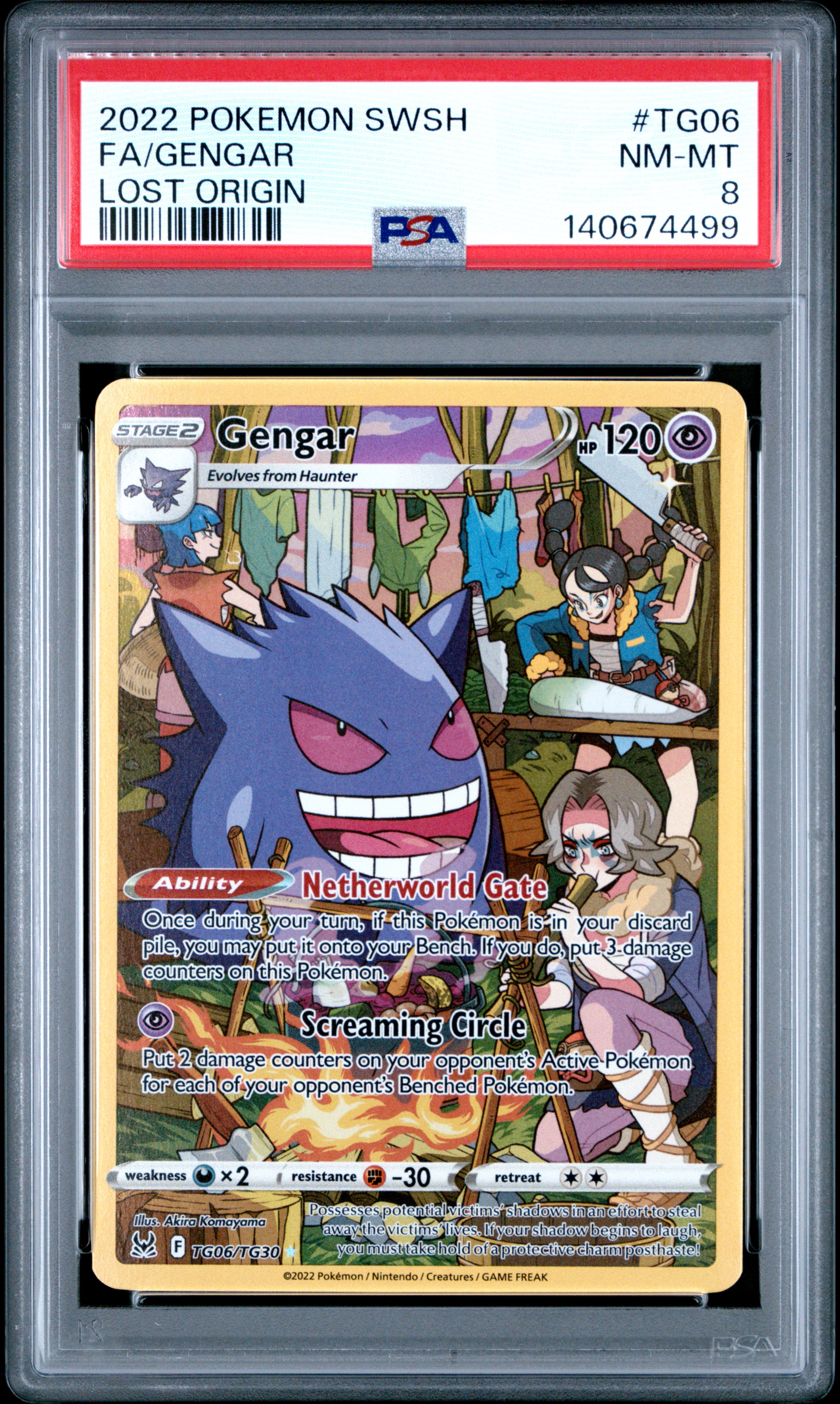 2022 #TG06 Full Art/Gengar PSA 8 Sword & Shield Lost Origin Pokemon
