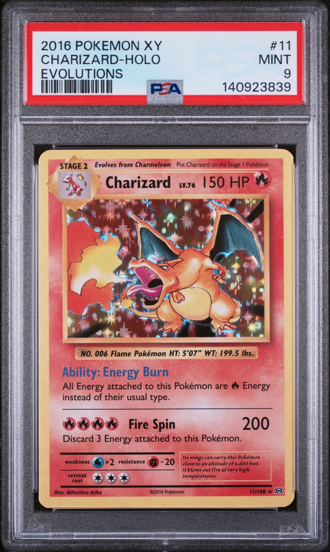 2016 Pokemon POKEMON XY EVOLUTIONS #11 Charizard-Holo front