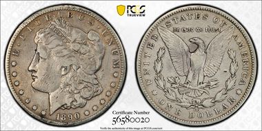 1890-CC $1 Tailbar N1
