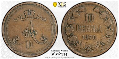 1876 10 Pen VF25BN