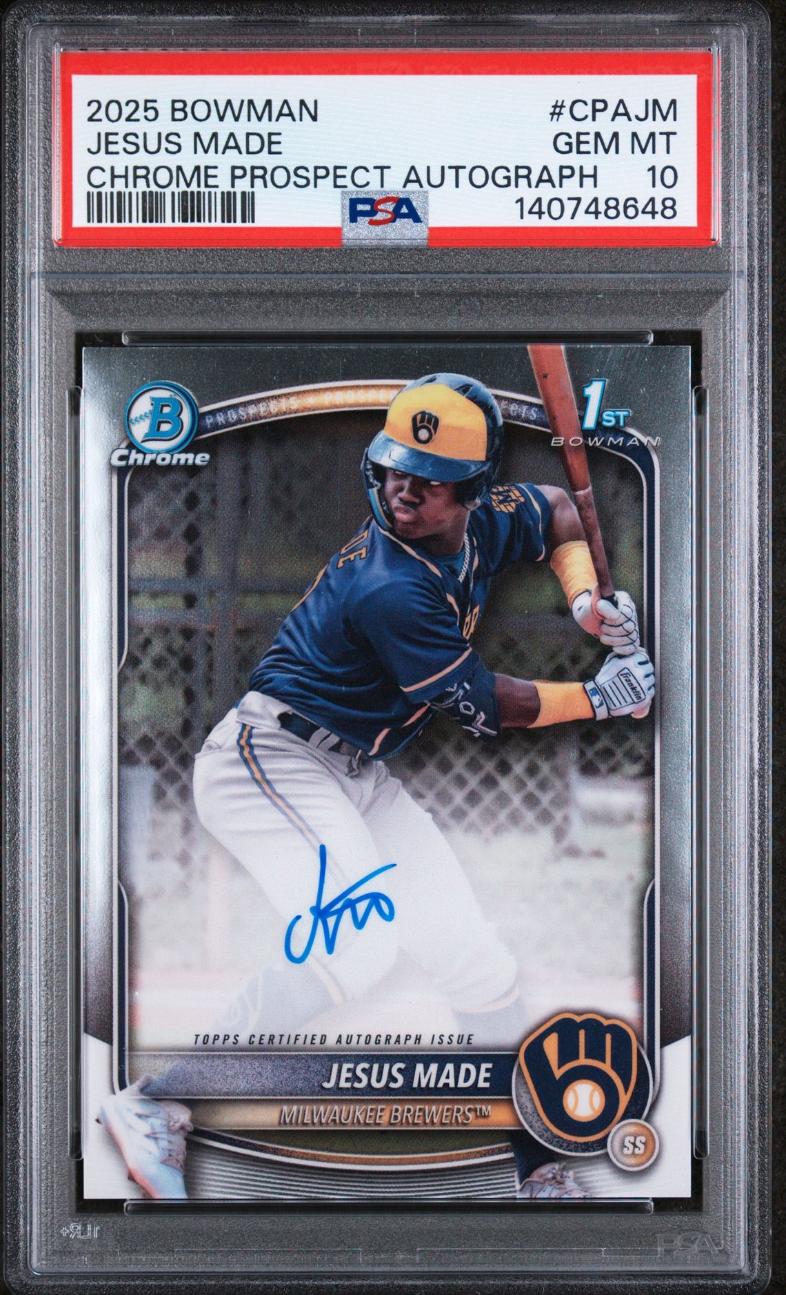 2025 Bowman Bowman Chrome Prospect Autographs #CPAJM Jesus Made front