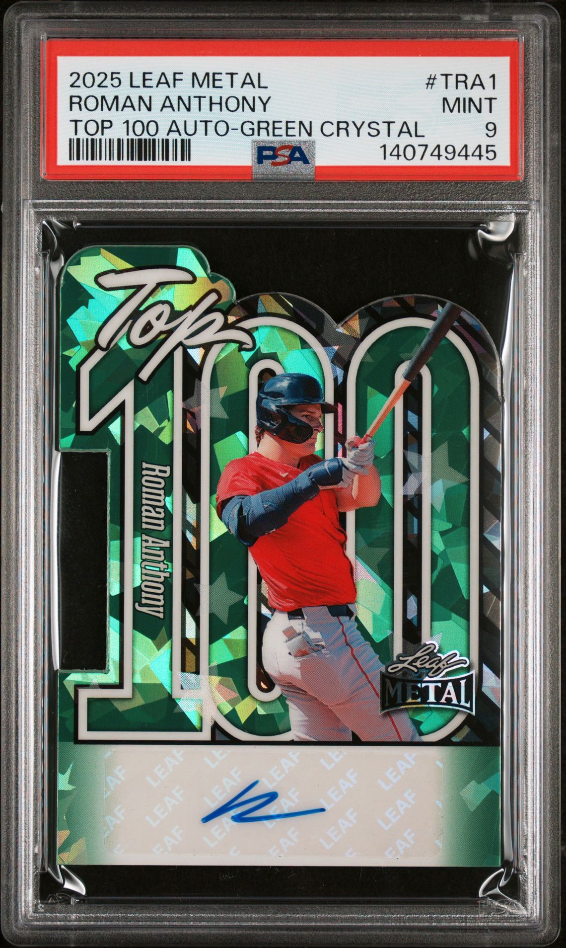 2025 Leaf LEAF METAL TOP 100 AUTOGRAPHS GREEN CRYSTAL #TRA1 Roman Anthony front