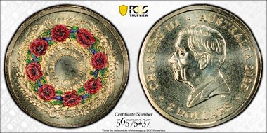 2025-C $2 Remembering WWII Colorized Al-Br MS69