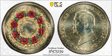 2025-C $2 Remembering WWII Colorized Al-Br MS69