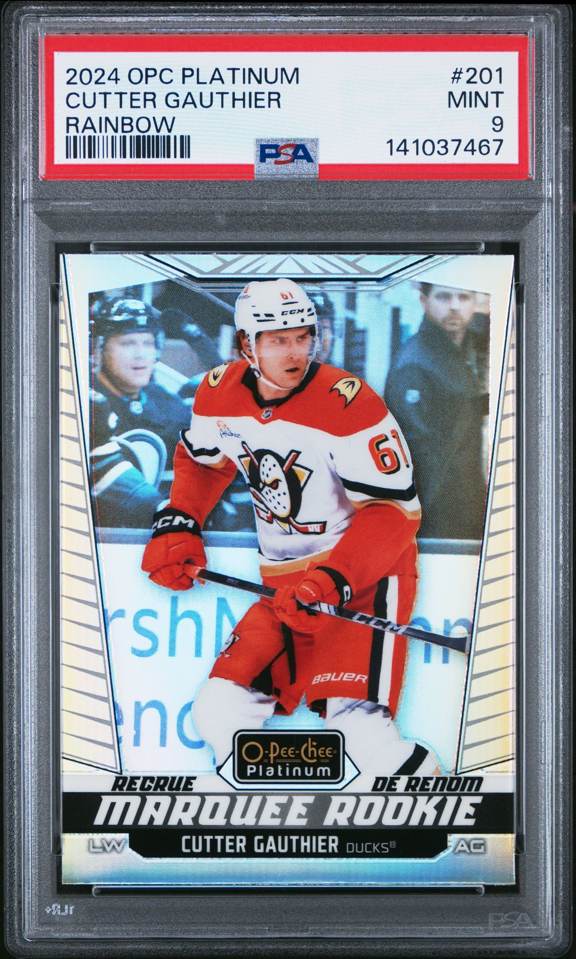 2024 Upper Deck UPPER DECK O-PEE-CHEE PLATINUM RAINBOW #201 Cutter Gauthier front